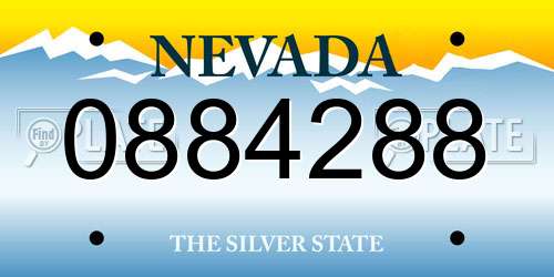 0884288 Nevada License Plate