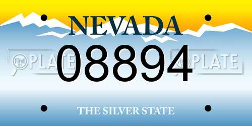 08894 Nevada License Plate
