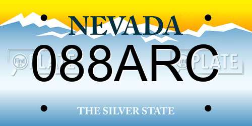 088ARC Nevada License Plate
