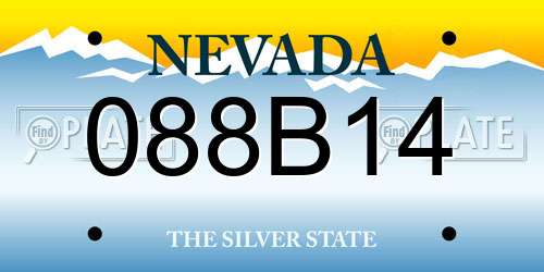 088B14 Nevada License Plate