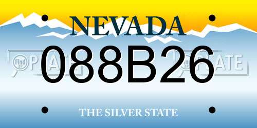 088B26 Nevada License Plate