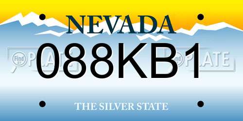 088KB1 Nevada License Plate