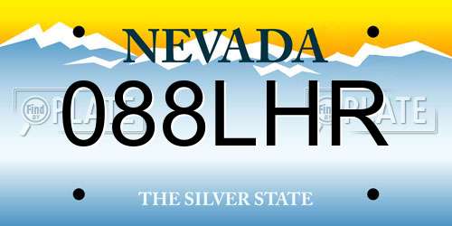 088LHR Nevada License Plate