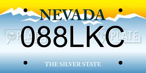 088LKC Nevada License Plate