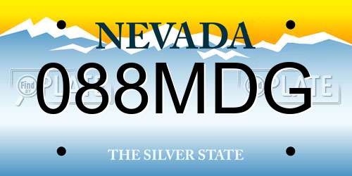 088MDG Nevada License Plate