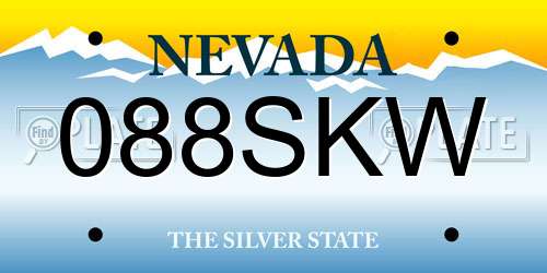 088SKW Nevada License Plate