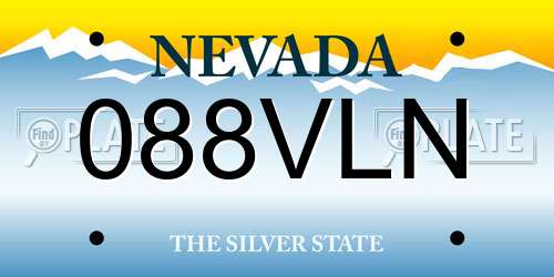 088VLN Nevada License Plate