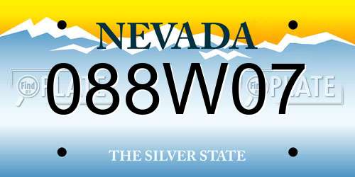 088W07 Nevada License Plate