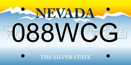 088WCG Nevada License Plate