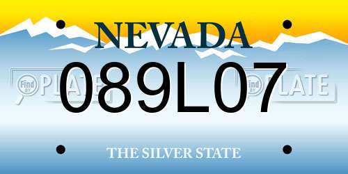 089L07 Nevada License Plate