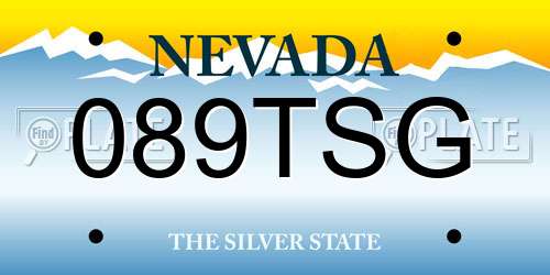 089TSG Nevada License Plate