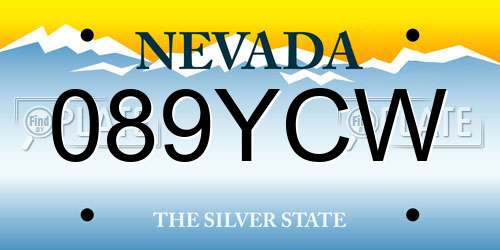 089YCW Nevada License Plate
