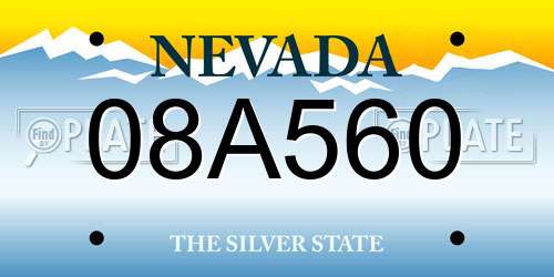 08A560 Nevada License Plate