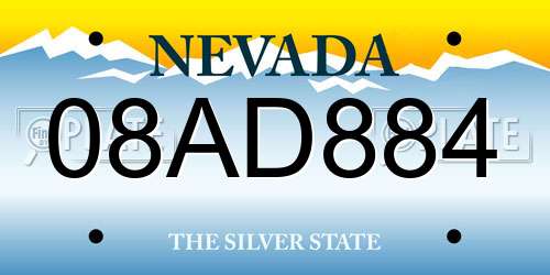 08AD884 Nevada License Plate