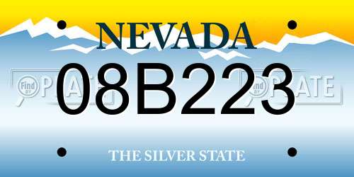 08B223 Nevada License Plate