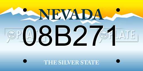 08B271 Nevada License Plate