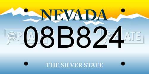 08B824 Nevada License Plate