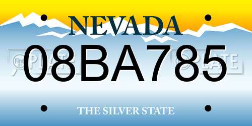 08BA785 Nevada License Plate