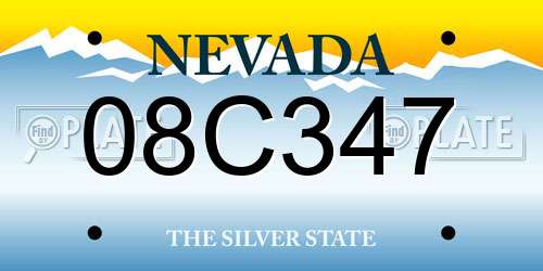 08C347 Nevada License Plate