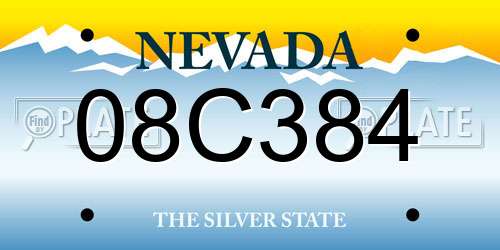 08C384 Nevada License Plate
