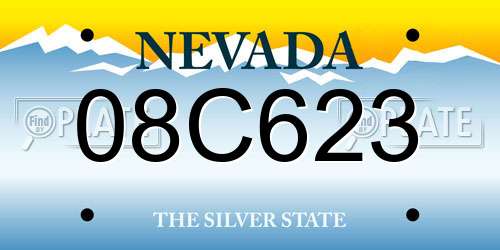 08C623 Nevada License Plate