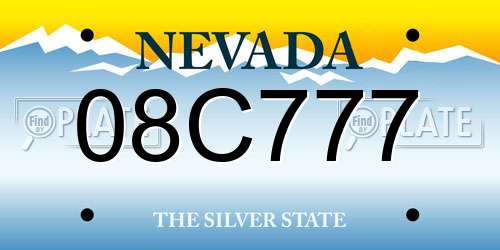 08C777 Nevada License Plate
