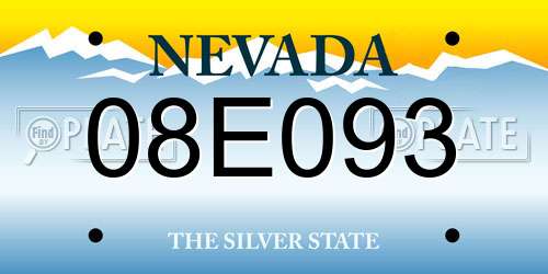 08E093 Nevada License Plate