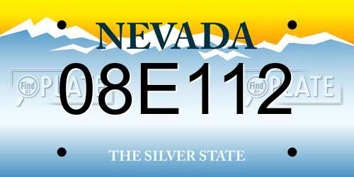 08E112 Nevada License Plate