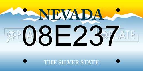 08E237 Nevada License Plate
