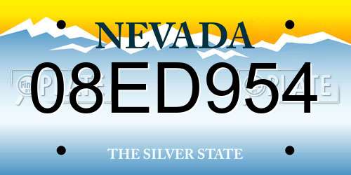08ED954 Nevada License Plate