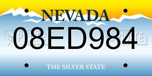 08ED984 Nevada License Plate