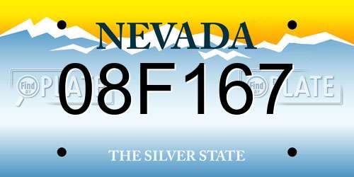 08F167 Nevada License Plate