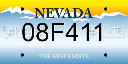 08F411 Nevada License Plate