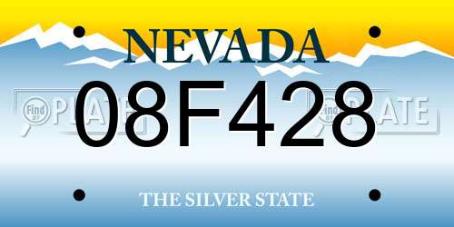 08F428 Nevada License Plate