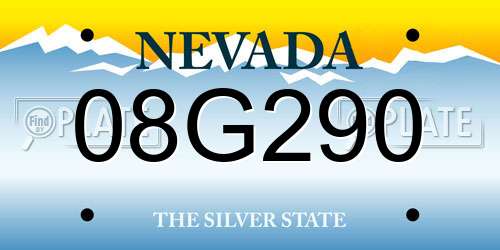 08G290 Nevada License Plate
