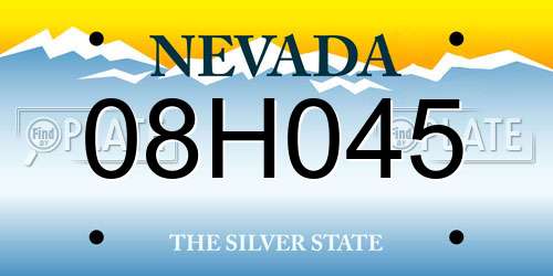 08H045 Nevada License Plate