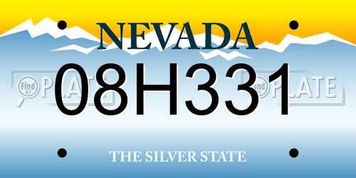 08H331 Nevada License Plate