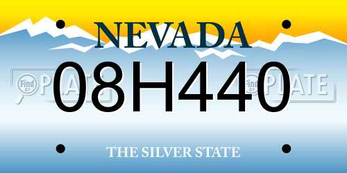 08H440 Nevada License Plate