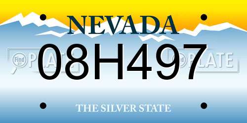 08H497 Nevada License Plate