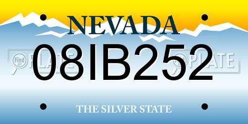 08IB252 Nevada License Plate
