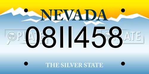 08II458 Nevada License Plate