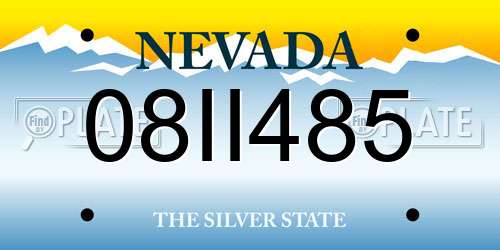 08II485 Nevada License Plate