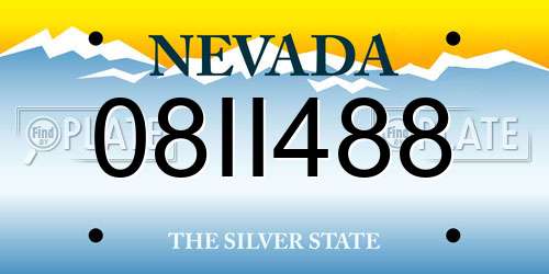 08II488 Nevada License Plate
