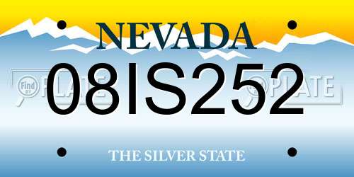 08IS252 Nevada License Plate