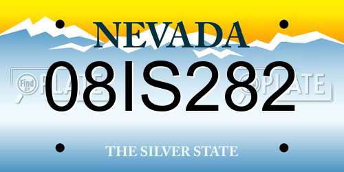 08IS282 Nevada License Plate