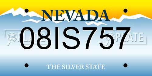 08IS757 Nevada License Plate
