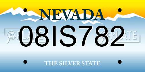 08IS782 Nevada License Plate