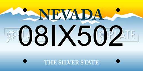 08IX502 Nevada License Plate