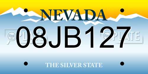08JB127 Nevada License Plate