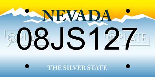 08JS127 Nevada License Plate